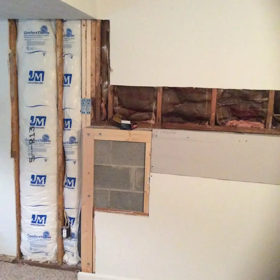 Wall insulation replacement during Contents Cleaning & Restoration in Northvale